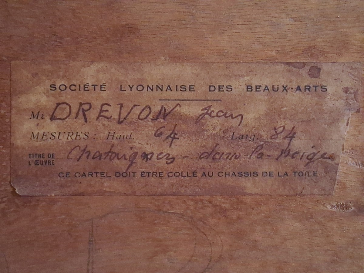 Jean Drevon (1889-1979) "chestnut Trees In The Snow" Oil On Wood, Snowy Winter Landscape-photo-8