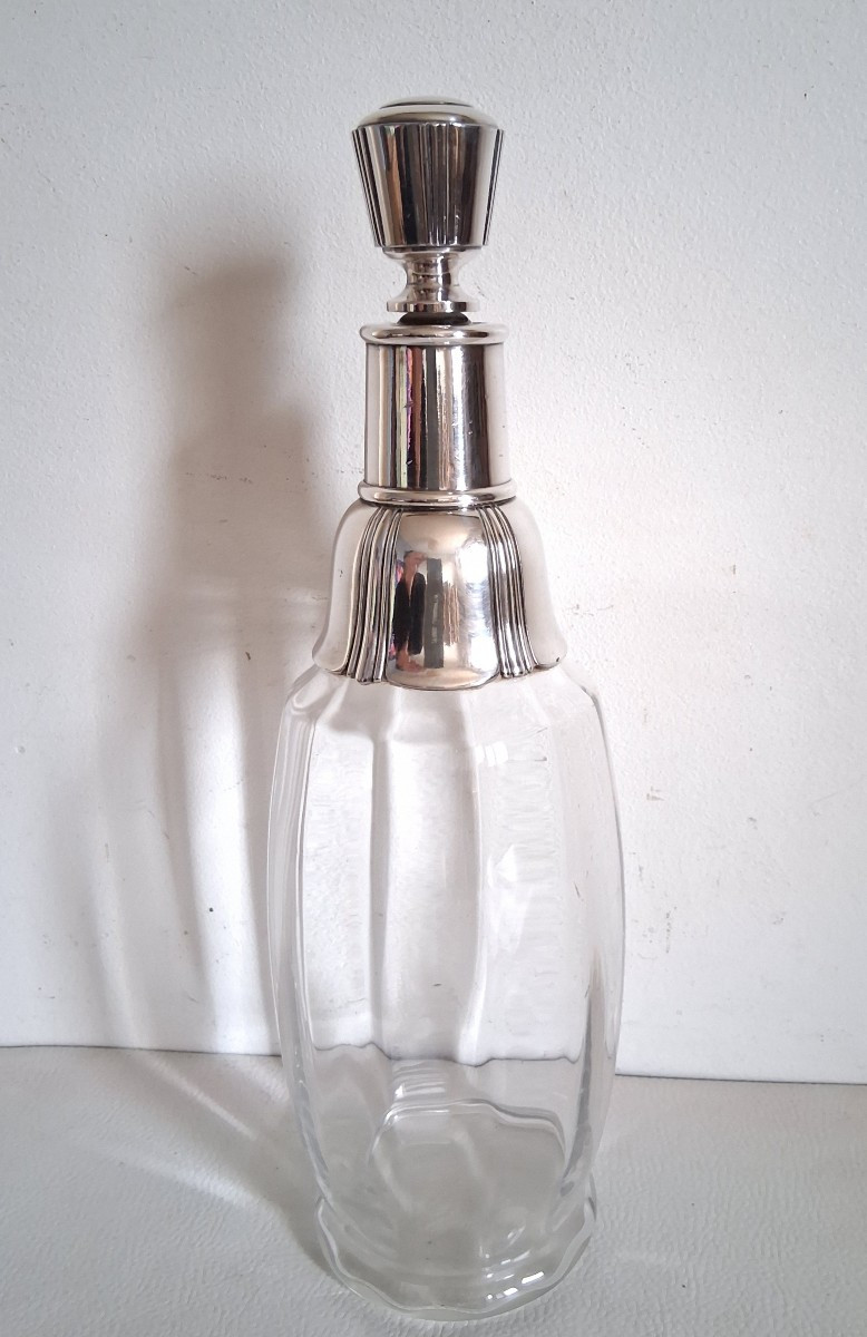 CHRISTOFLE GALLIA carafe métal argenté et verre-photo-2
