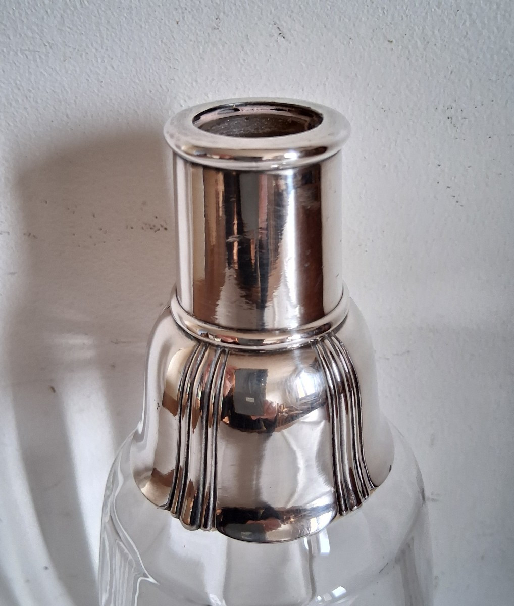 CHRISTOFLE GALLIA carafe métal argenté et verre-photo-2