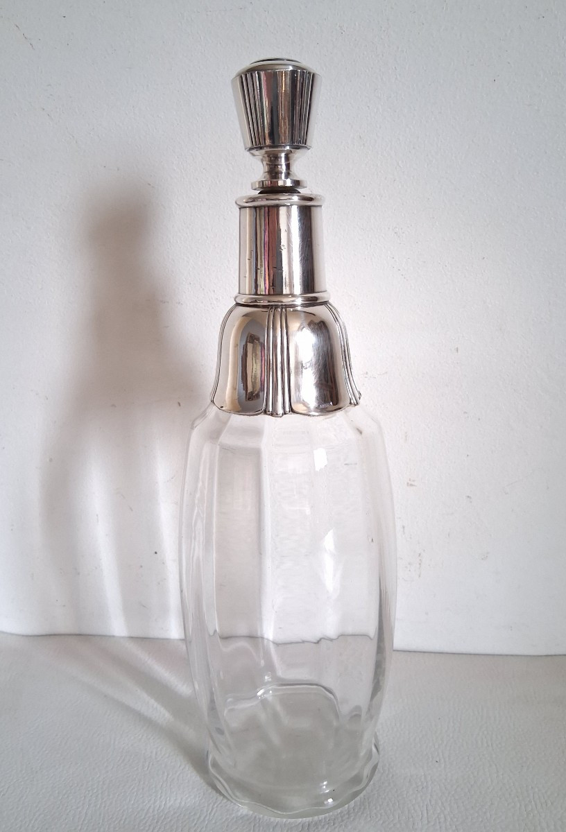 CHRISTOFLE GALLIA carafe métal argenté et verre