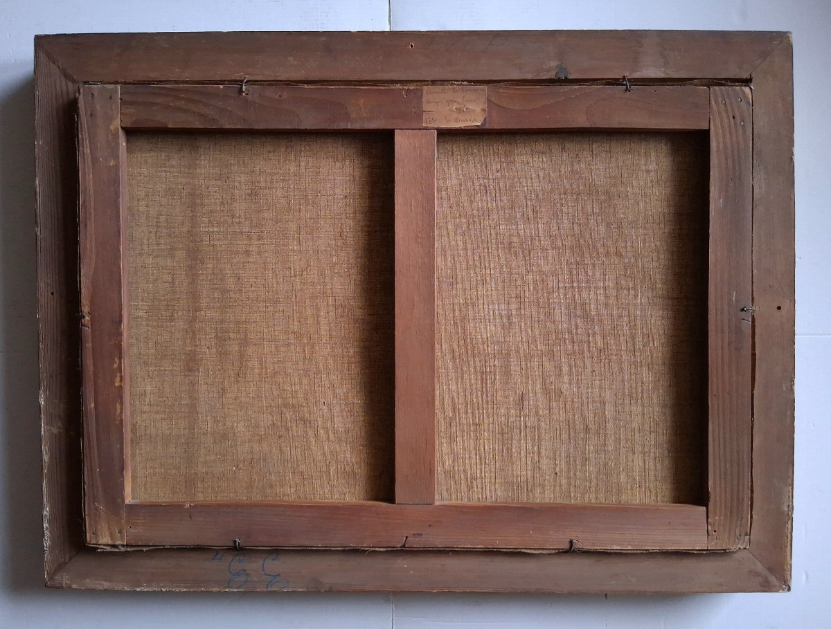 Huile sur toile vue de Versailles la Terrasse H. Dubois 1920-photo-7