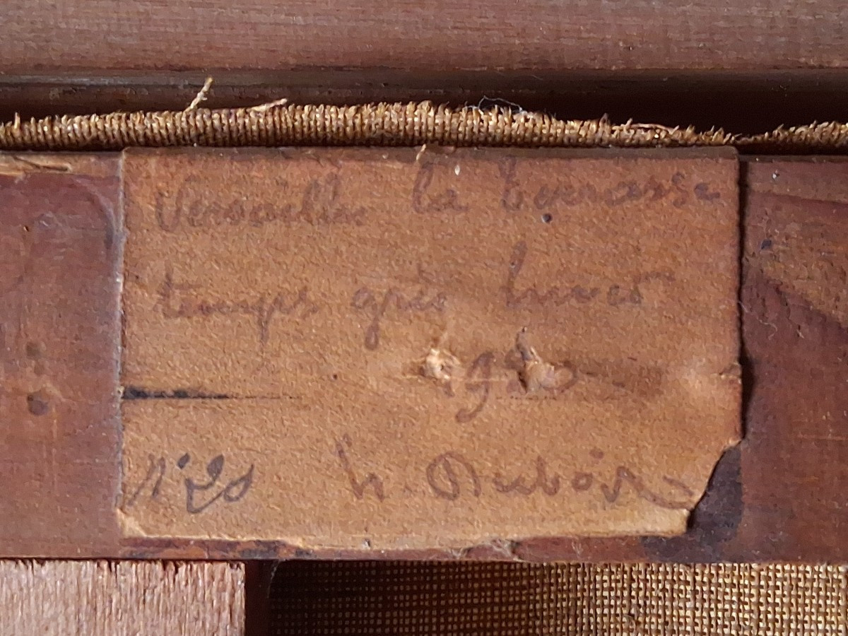 Huile sur toile vue de Versailles la Terrasse H. Dubois 1920-photo-8