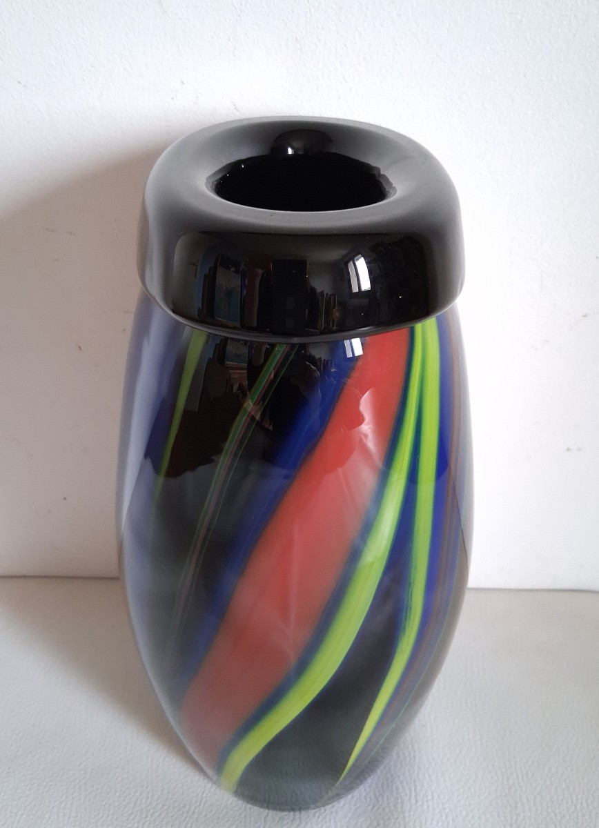 Ottavio MISSONI pour Artevetro Murano vase en verre -photo-2