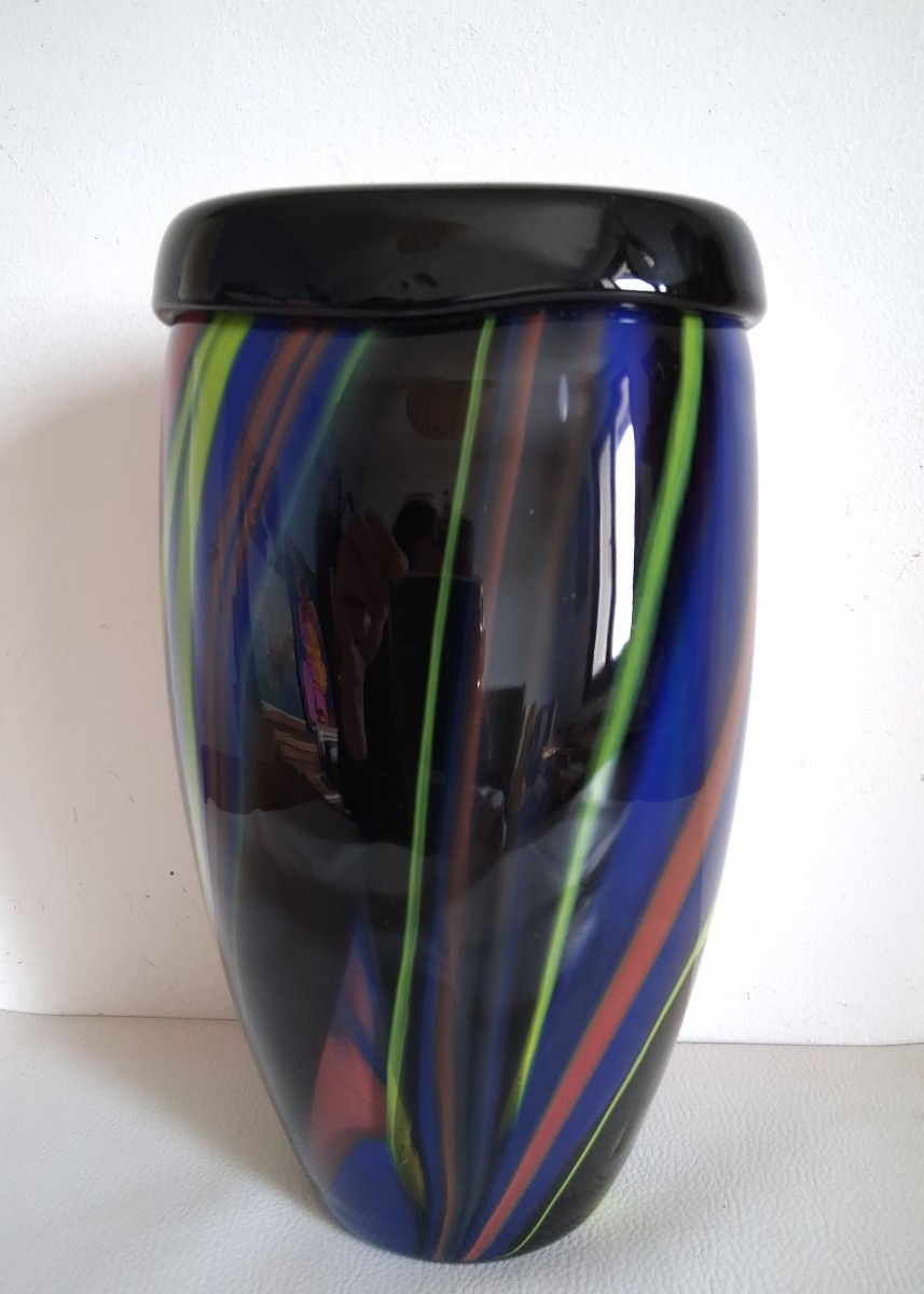 Ottavio MISSONI pour Artevetro Murano vase en verre -photo-3