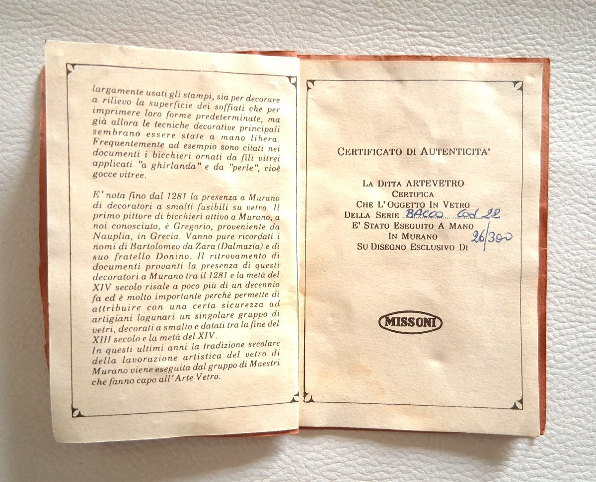 Ottavio MISSONI pour Artevetro Murano vase en verre -photo-8