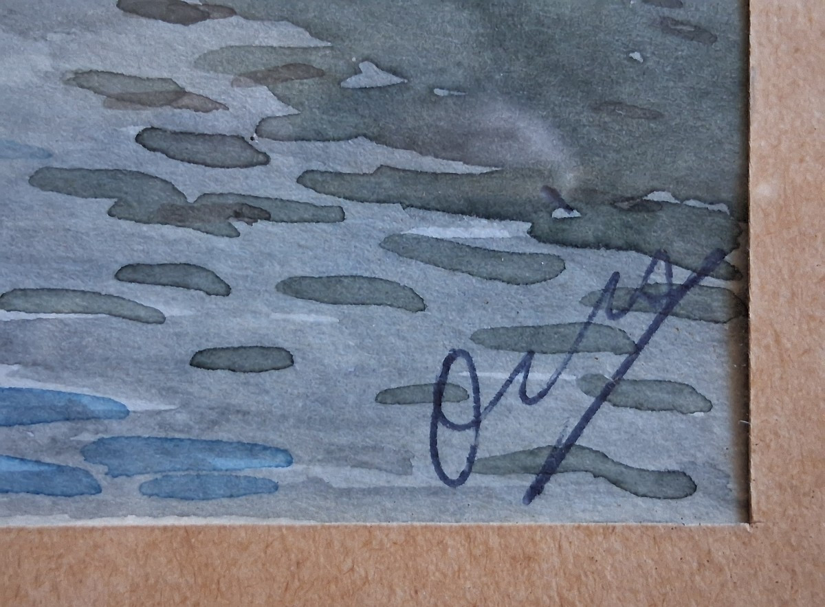 Aquarelle vue de Venise canal gondole-photo-5