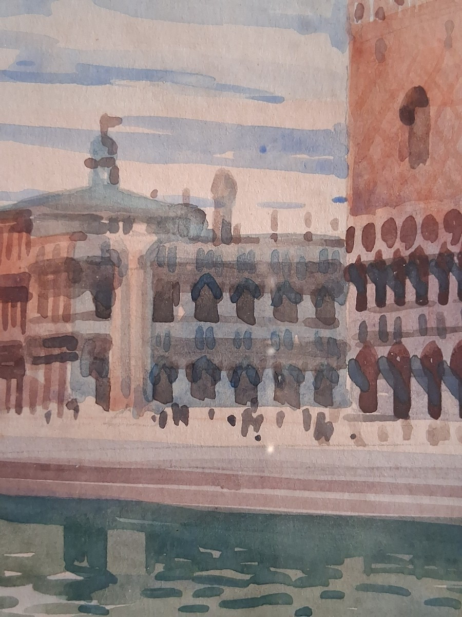 Aquarelle vue de Venise le Palais des Doges-photo-3