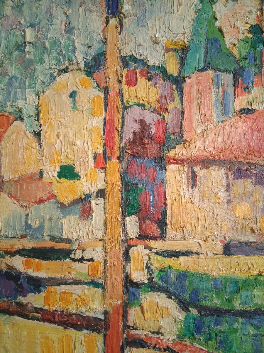 Oil On Canvas Marine Scene Harbor Boats At The Dock Louis Contier Known As Carelly-photo-2