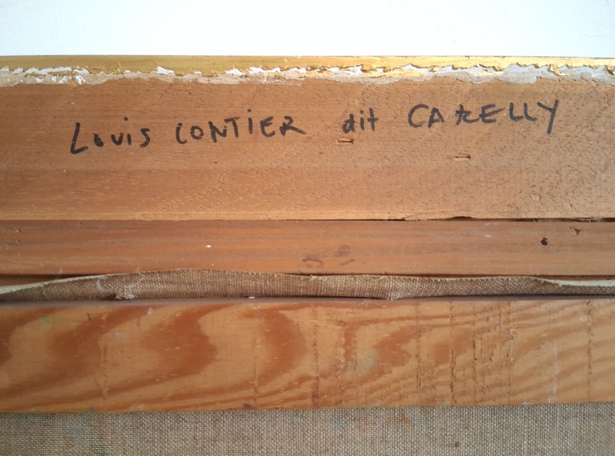 Oil On Canvas Marine Scene Harbor Boats At The Dock Louis Contier Known As Carelly-photo-8