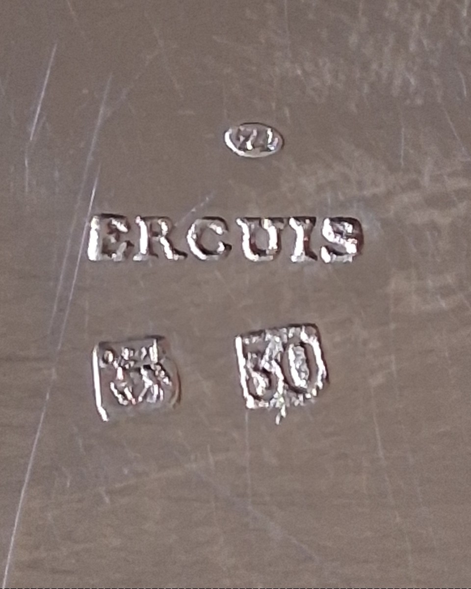 ERCUIS seau à champagne en métal argenté, têtes de chiens de Fô-photo-5