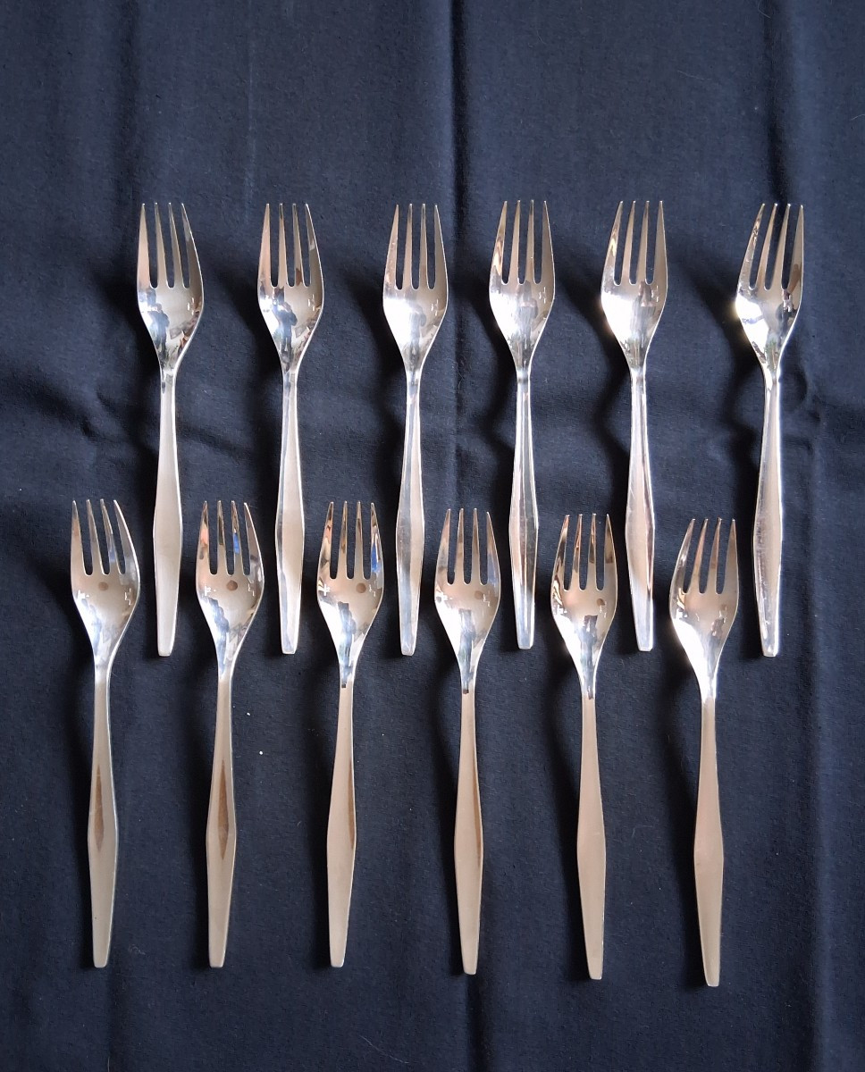 Lino Sabattini For Christofle Orly 12-piece Cutlery Set, 62 Pieces, Design 1957-photo-3