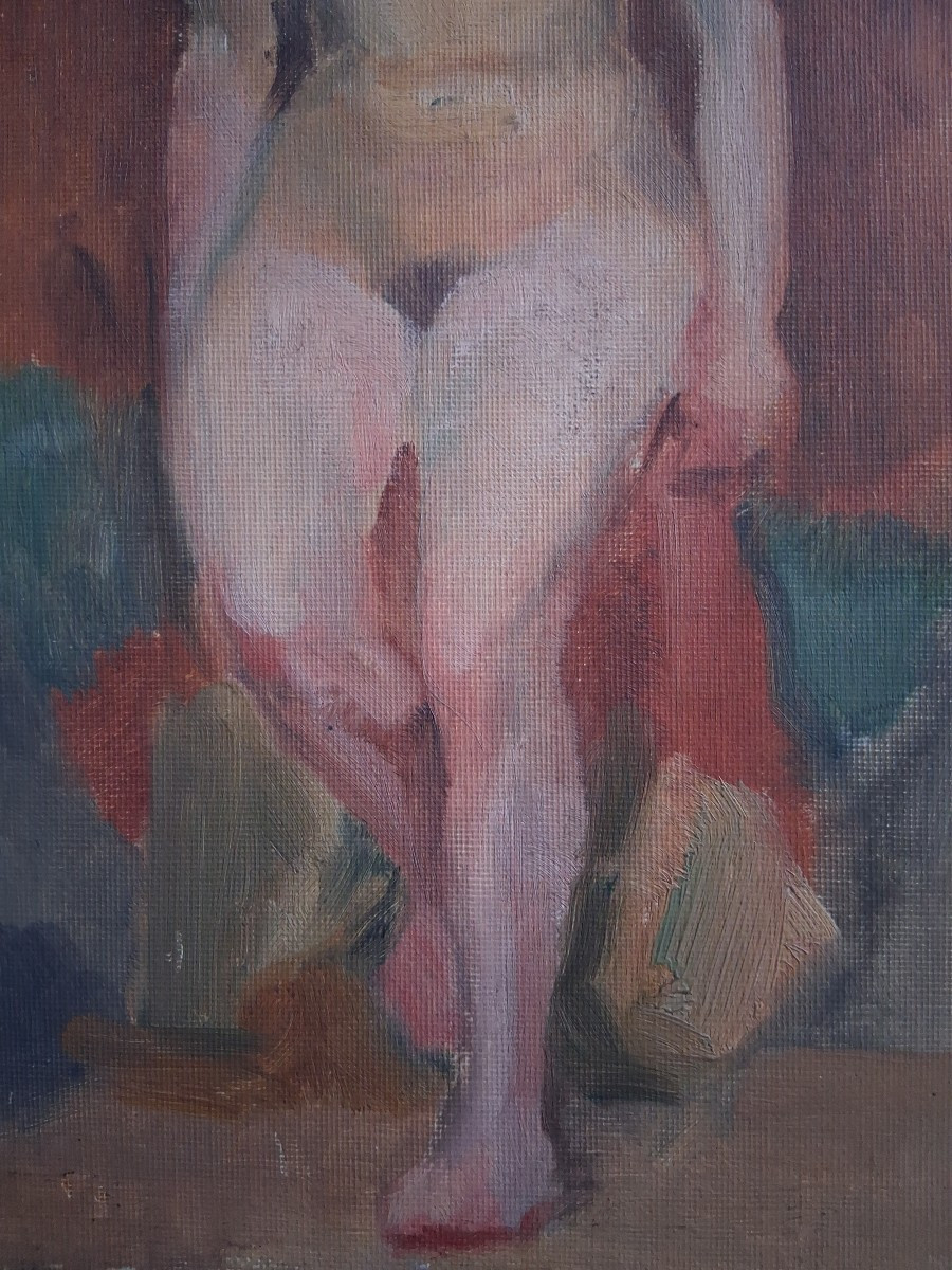 Oil On Panel Female Nude 1930/1940-photo-4