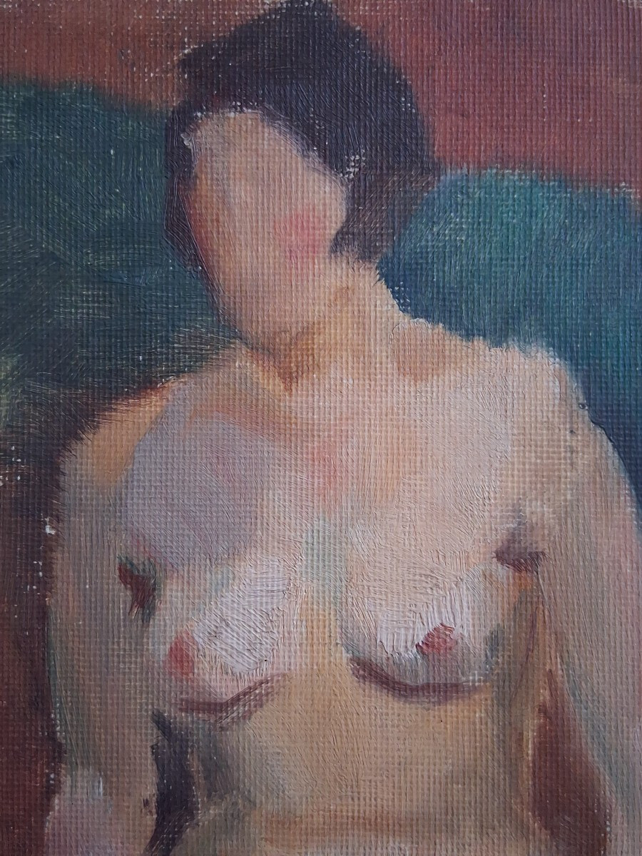 Oil On Panel Female Nude 1930/1940-photo-1