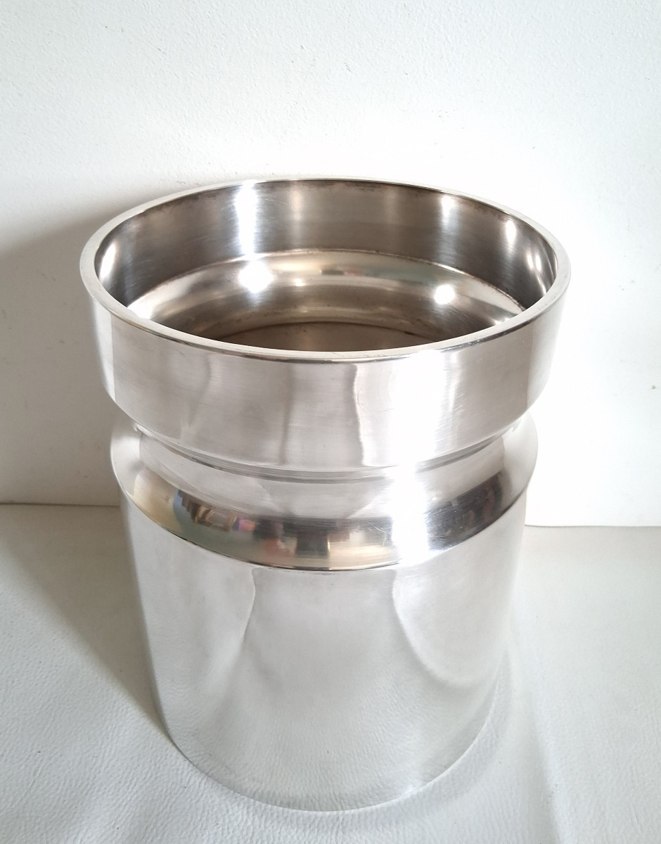 Noêl COLLET seau à champagne en métal argenté design-photo-3