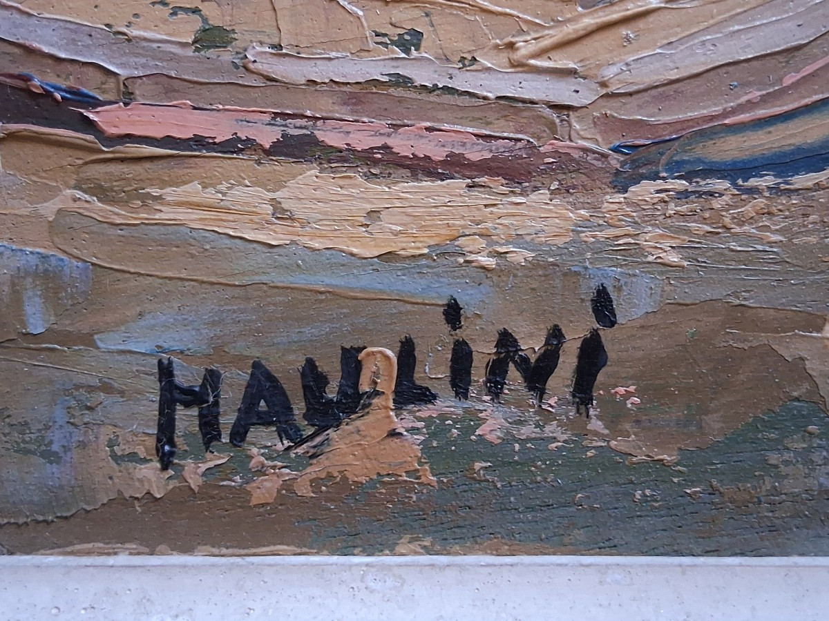 Le Pouliguen Street Scene, Oil On Wood, Maulini, 1958-photo-7