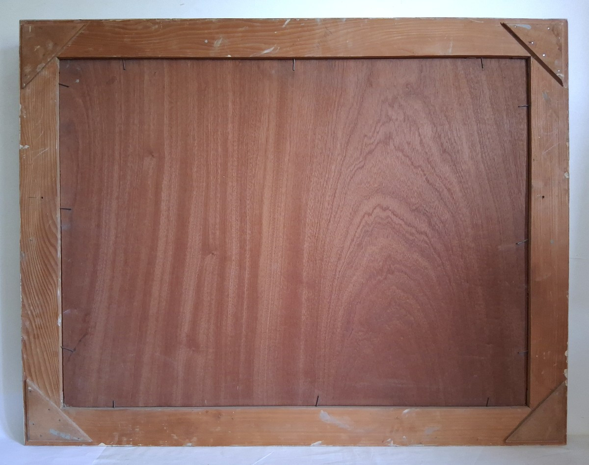 Claude CHAUVIGNAC grande huile sur bois paysage d'automne sous-bois rivière-photo-8
