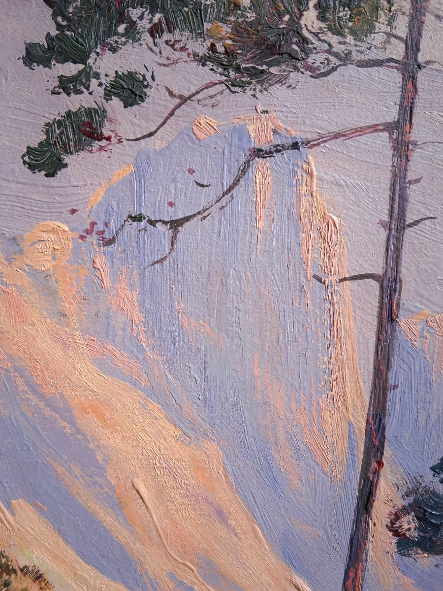 Benjamin SARRAILLON (1900-1989) huile sur bois falaises en Corse-photo-6