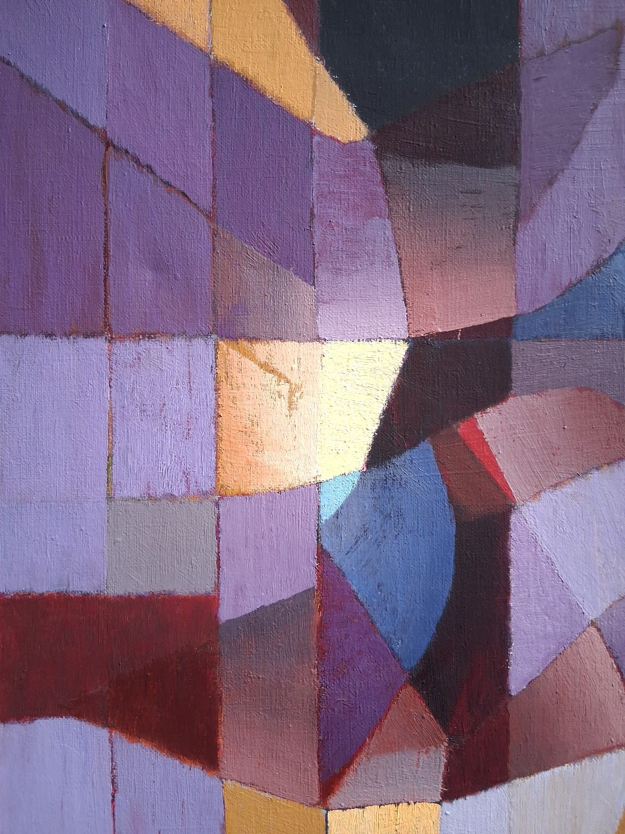 Charles Laberne (1909-1998) Abstract Composition "rays And Shadows" Oil On Canvas-photo-2