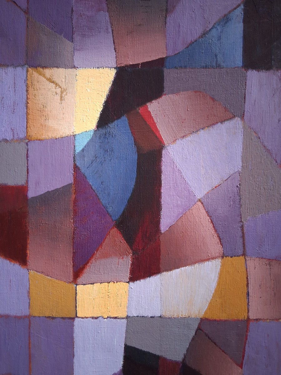Charles Laberne (1909-1998) Abstract Composition "rays And Shadows" Oil On Canvas-photo-4