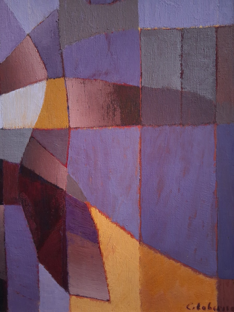 Charles Laberne (1909-1998) Abstract Composition "rays And Shadows" Oil On Canvas-photo-2