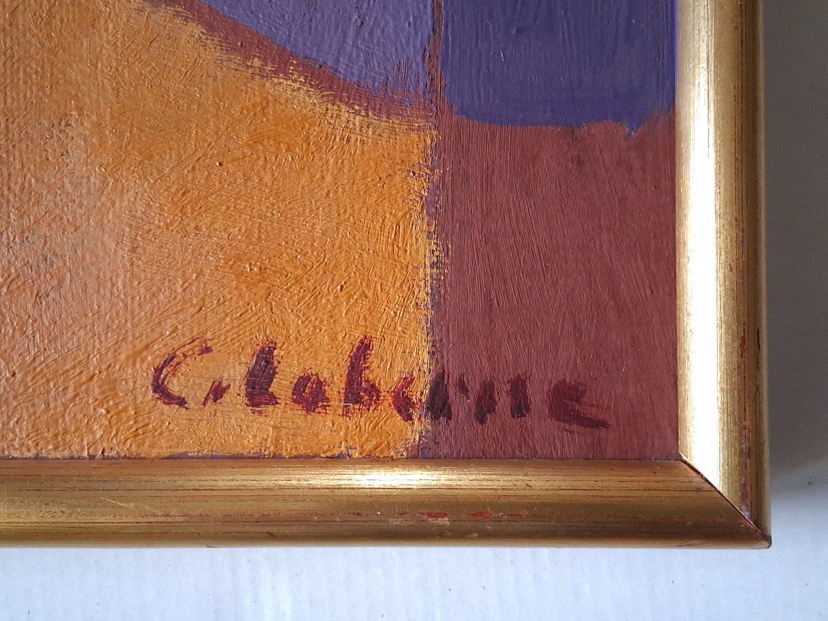 Charles Laberne (1909-1998) Abstract Composition "rays And Shadows" Oil On Canvas-photo-7