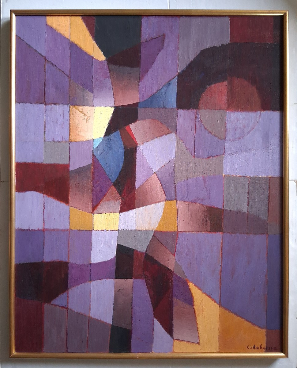 Charles Laberne (1909-1998) Abstract Composition "rays And Shadows" Oil On Canvas