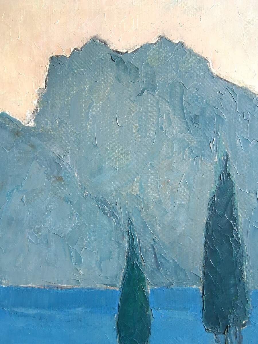 Lac de Garde Italie huile sur toile L. THORE-photo-1