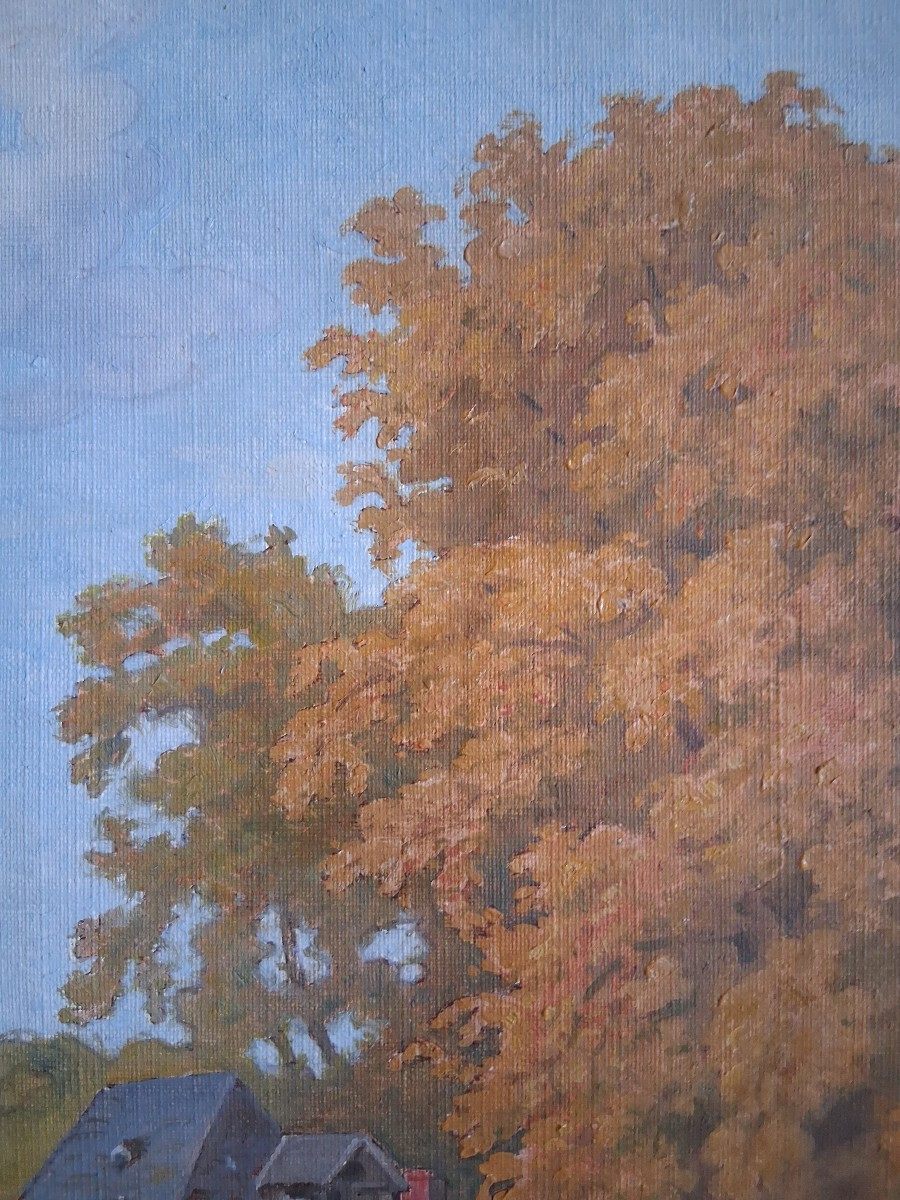 Väino PARIS (1921-2001) huile sur toile paysage en bord de rivière Estonie-photo-6