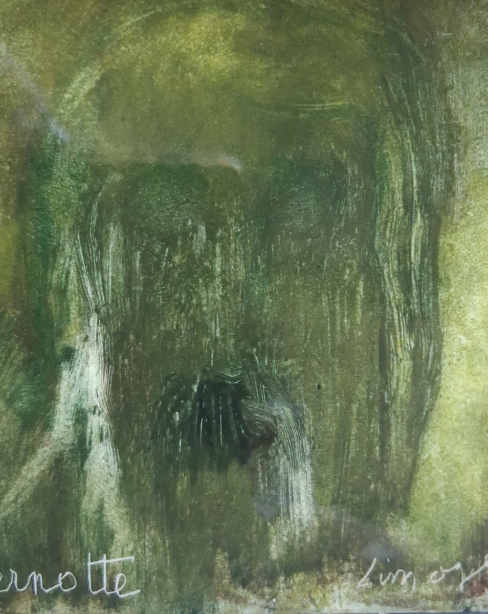 Pierre Bernotte (1929-1996) Fired Painting On Ceramic Limoges 1968-photo-3