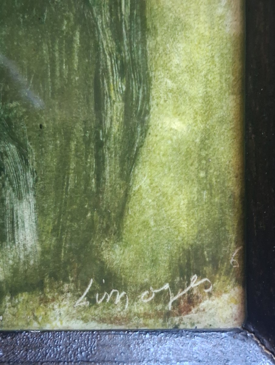 Pierre Bernotte (1929-1996) Fired Painting On Ceramic Limoges 1968-photo-1