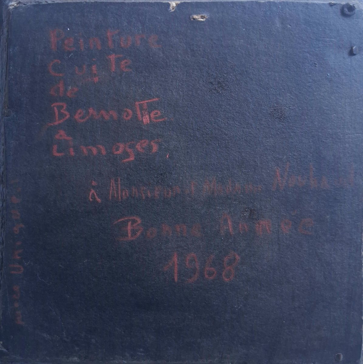 Pierre Bernotte (1929-1996) Fired Painting On Ceramic Limoges 1968-photo-3