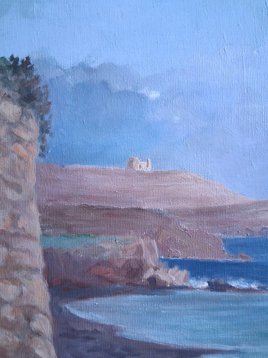 View Of St. Paul's Bay, Malta – Marine Oil On Canvas (signed)-photo-3