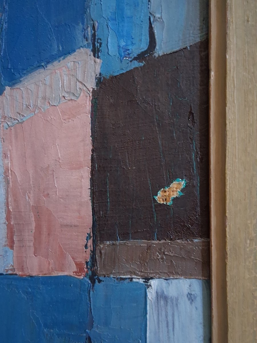 Gabrielle OHL (1928-2002) huile sur toile composition abstraite-photo-6
