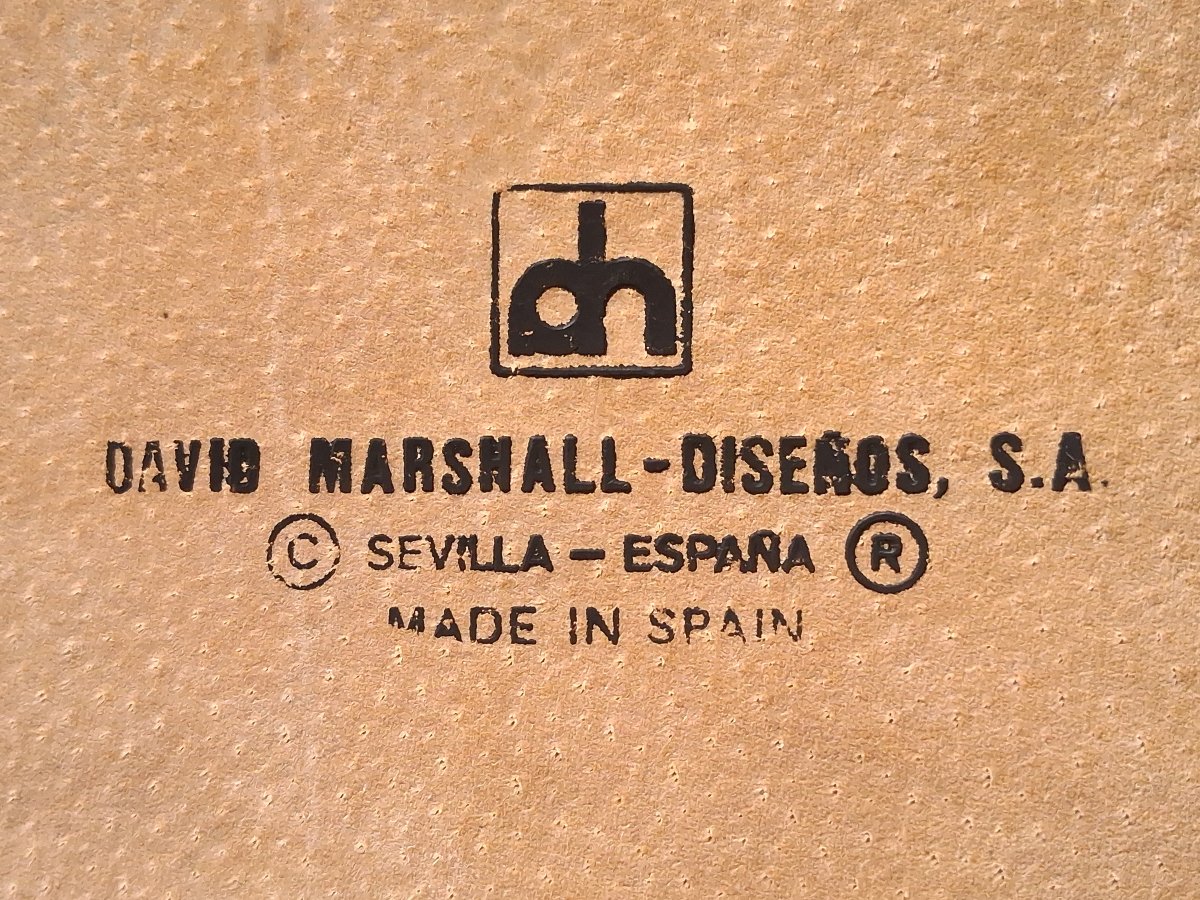 DAVID MARSHALL ensemble brutaliste plateau et dessous de verre 1970 design-photo-6