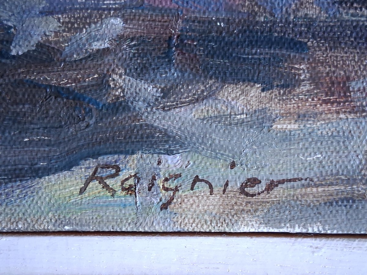 Bernard Reignier (1921–1986) Oil On Canvas Marine Boat At Low Tide In Brittany-photo-6