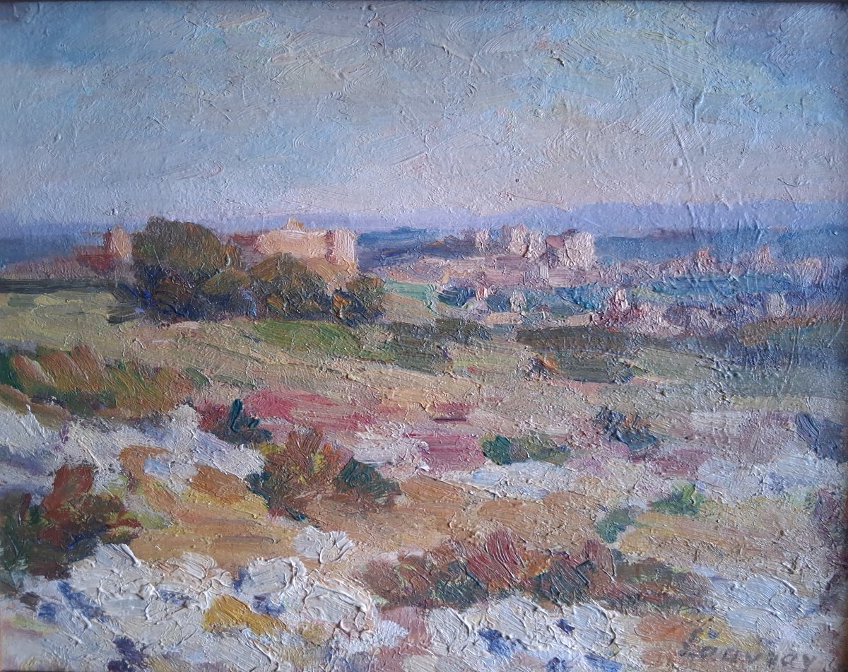 Abel Lauvray (1870–1950) Fort Saint-andré Villeneuve-lès-avignon Oil On Canvas-photo-2