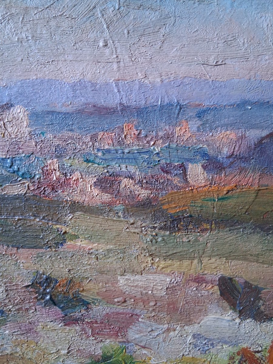 Abel Lauvray (1870–1950) Fort Saint-andré Villeneuve-lès-avignon Oil On Canvas-photo-4