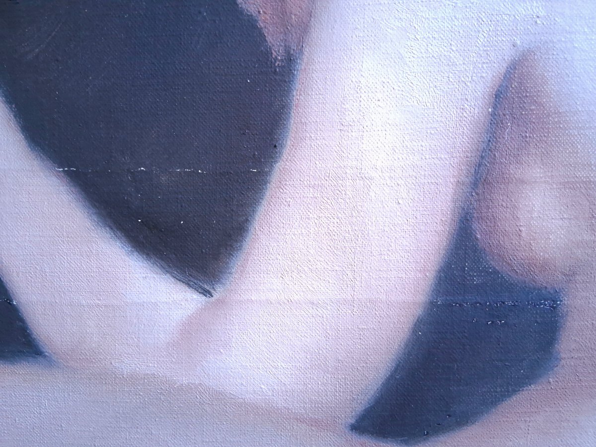 Fortuné Pirazzini (1907–2003) Seated Female Nude Oil On Canvas-photo-5