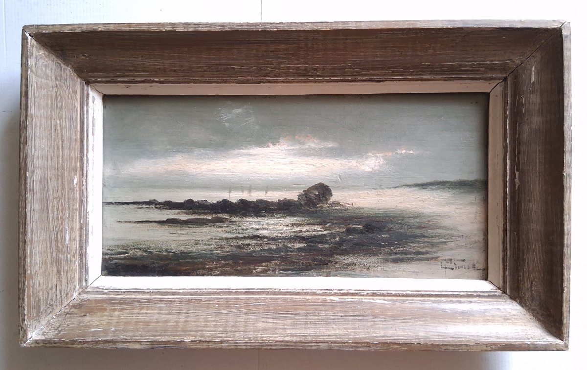 Maurice Proust (1867–1944) Pair Of Coastal Seascapes Oil On Wood-photo-2