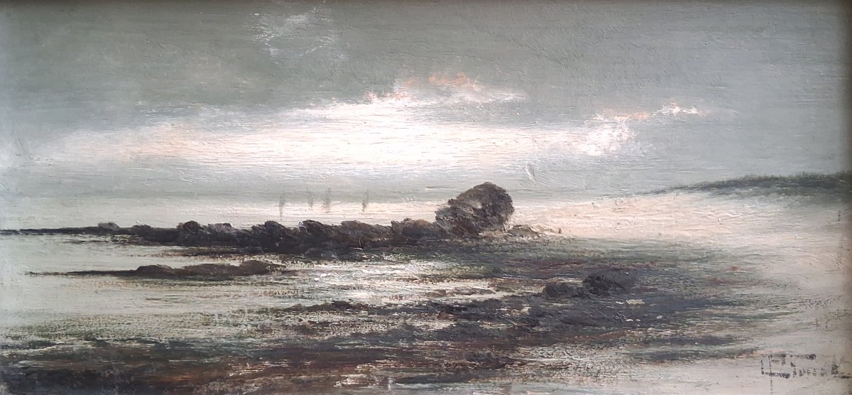 Maurice Proust (1867–1944) Pair Of Coastal Seascapes Oil On Wood-photo-3
