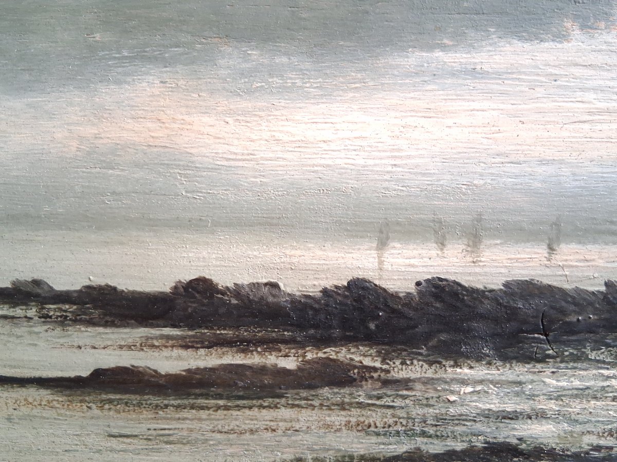 Maurice Proust (1867–1944) Pair Of Coastal Seascapes Oil On Wood-photo-4