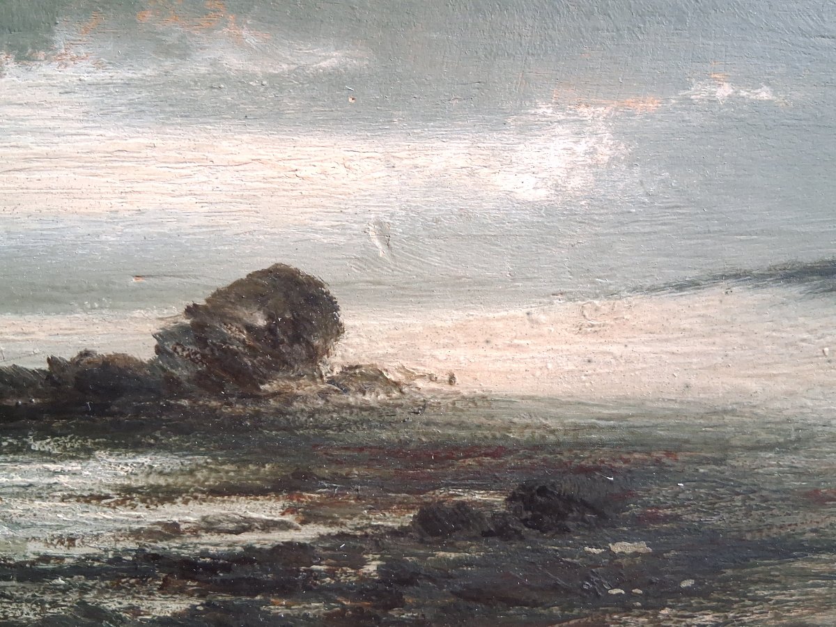 Maurice Proust (1867–1944) Pair Of Coastal Seascapes Oil On Wood-photo-1