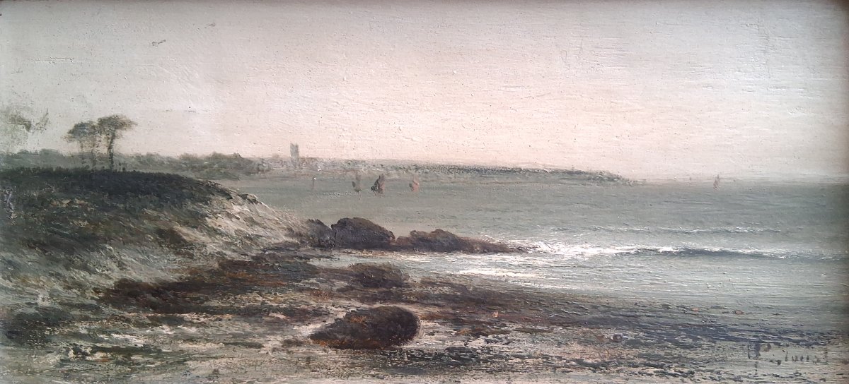 Maurice Proust (1867–1944) Pair Of Coastal Seascapes Oil On Wood-photo-4