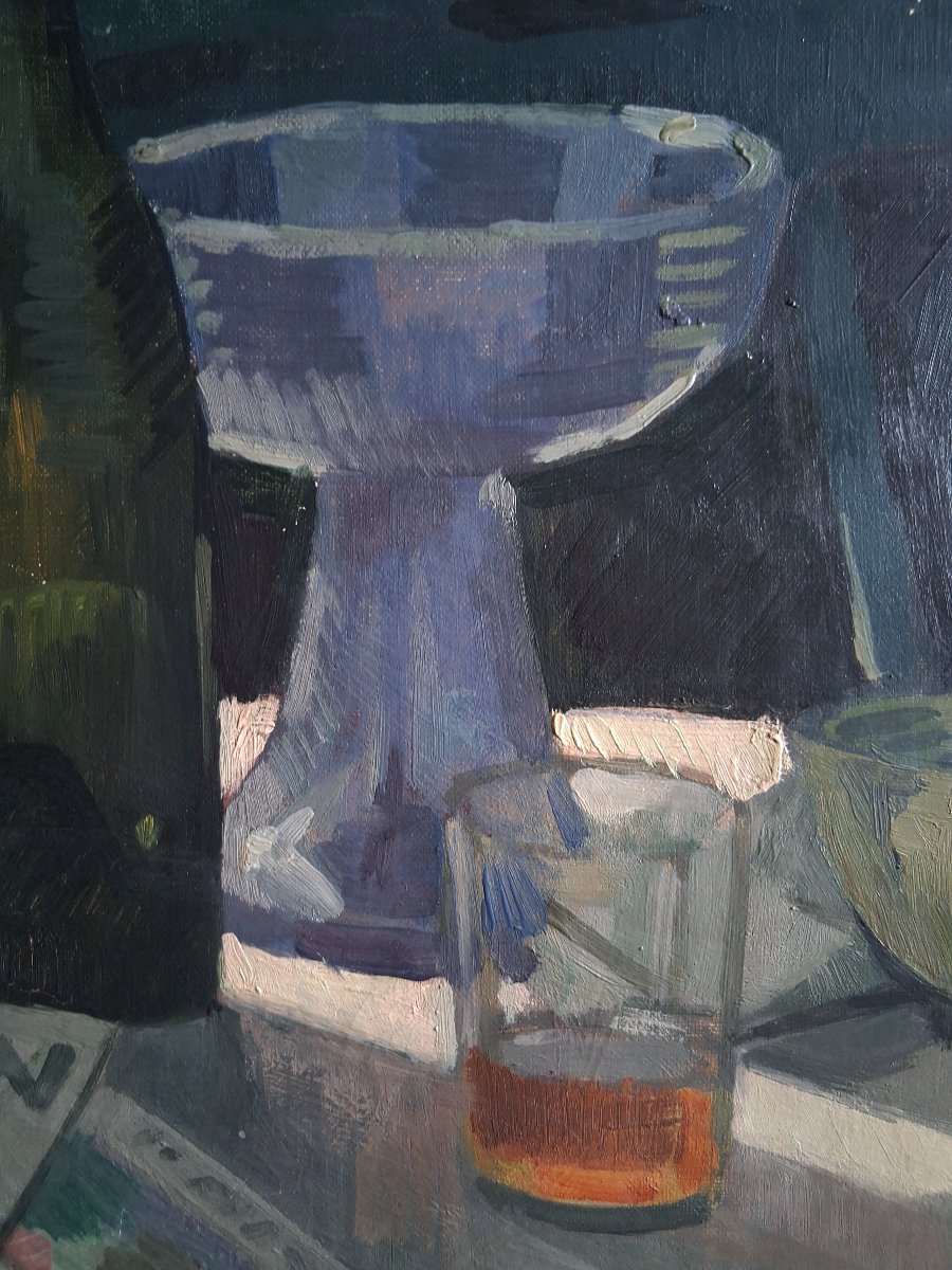 Ernest François VENTRILLON (1884-1953) nature morte aux fruits huile sur toile 1921-photo-2