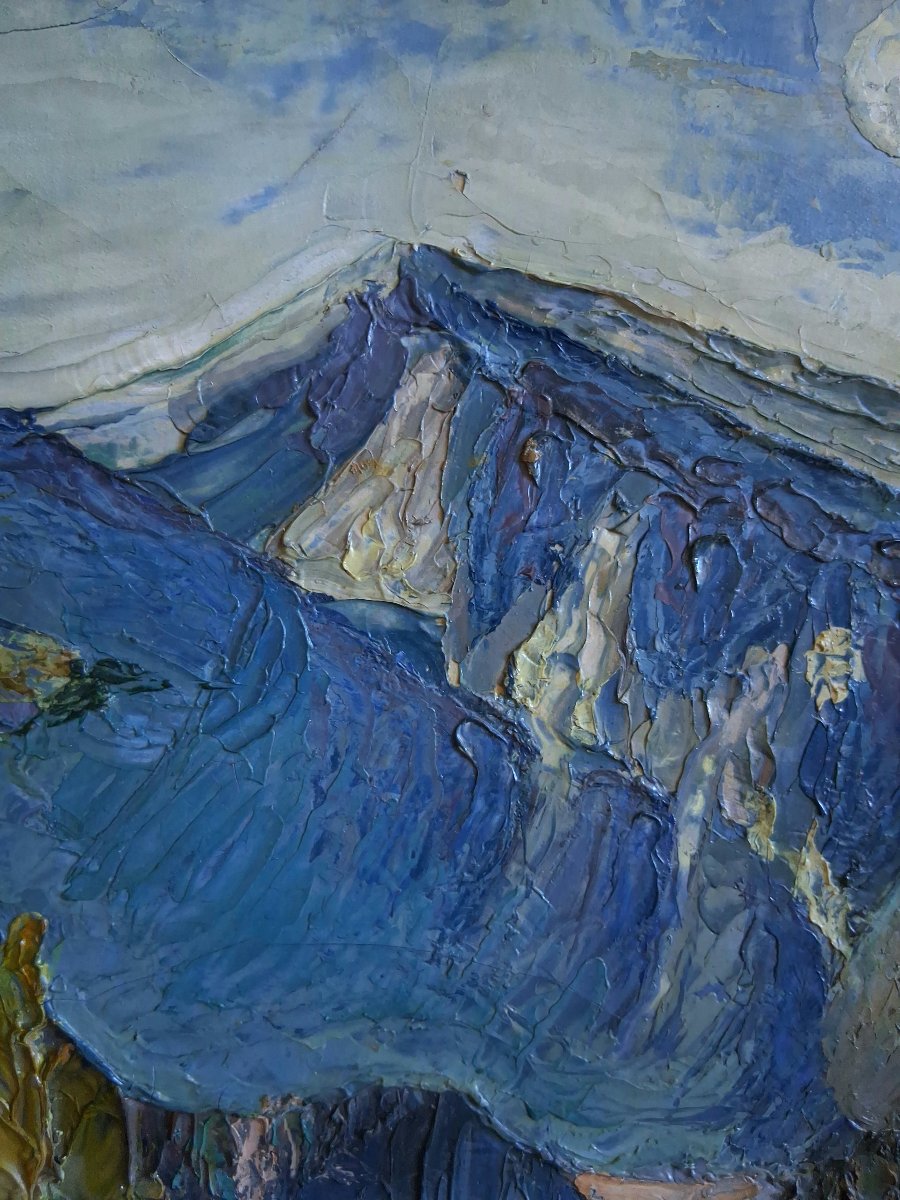 Angelo BENIGNA paysage de montagne huile 1930/1940-photo-4