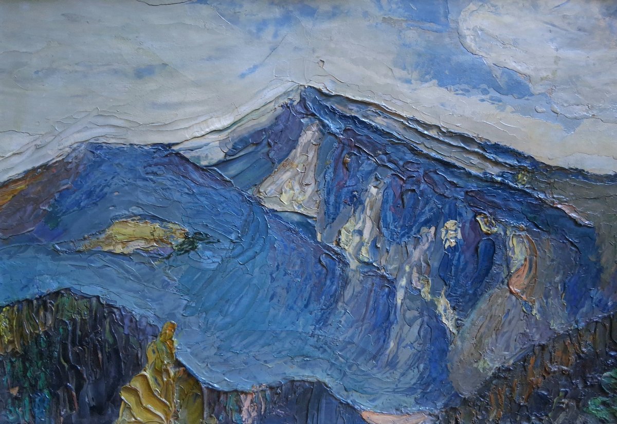 Angelo BENIGNA paysage de montagne huile 1930/1940