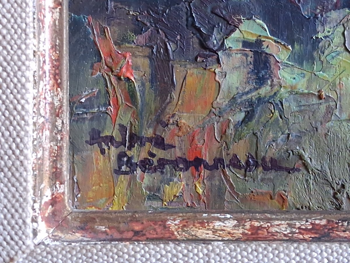 André Beronneau (1886–1973) Village Of èze Côte d'Azur Oil On Wood-photo-6