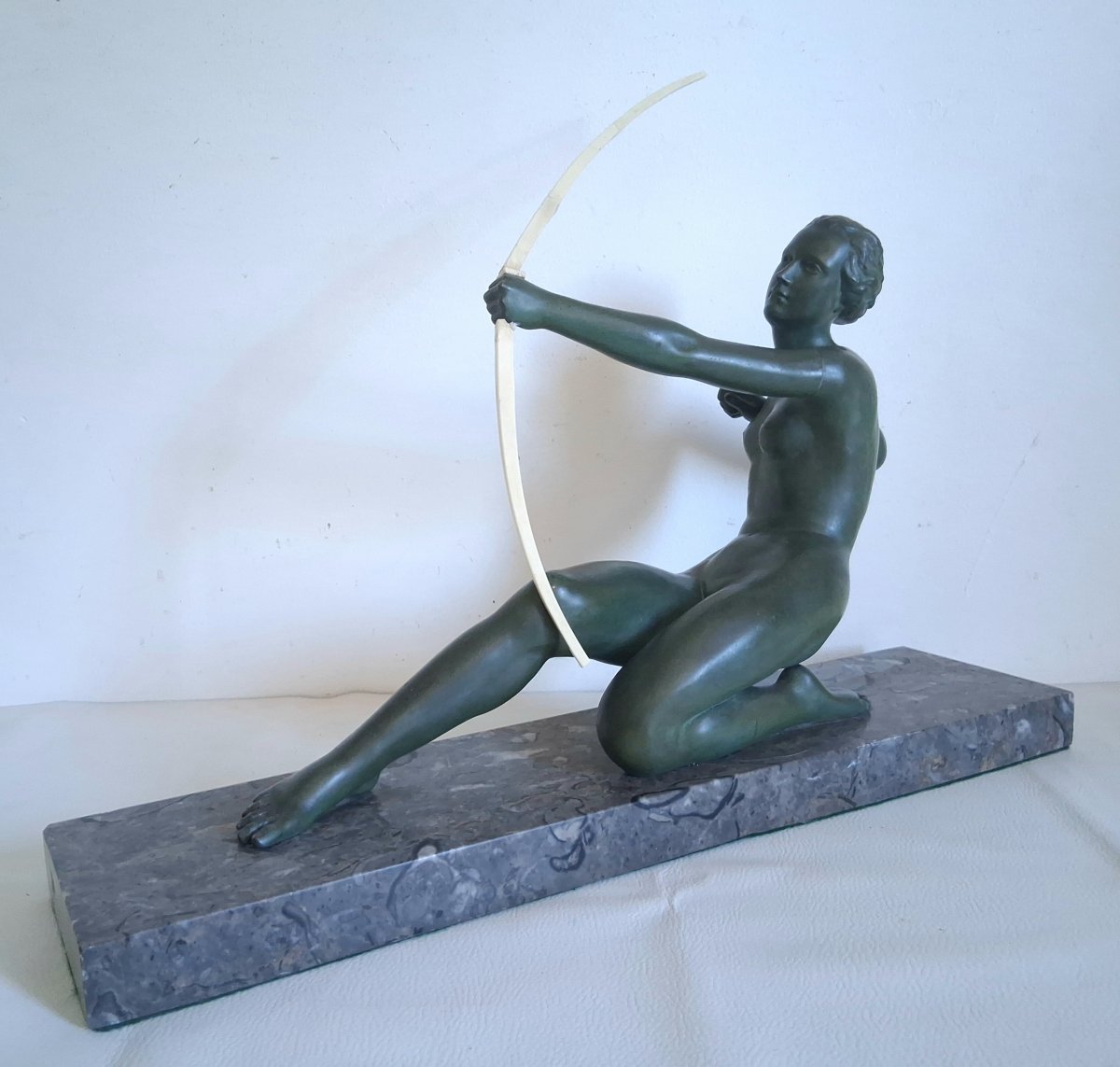 Diana The Huntress Sculpture 1930 Art Deco Oudine Alexandre Ouline-photo-4