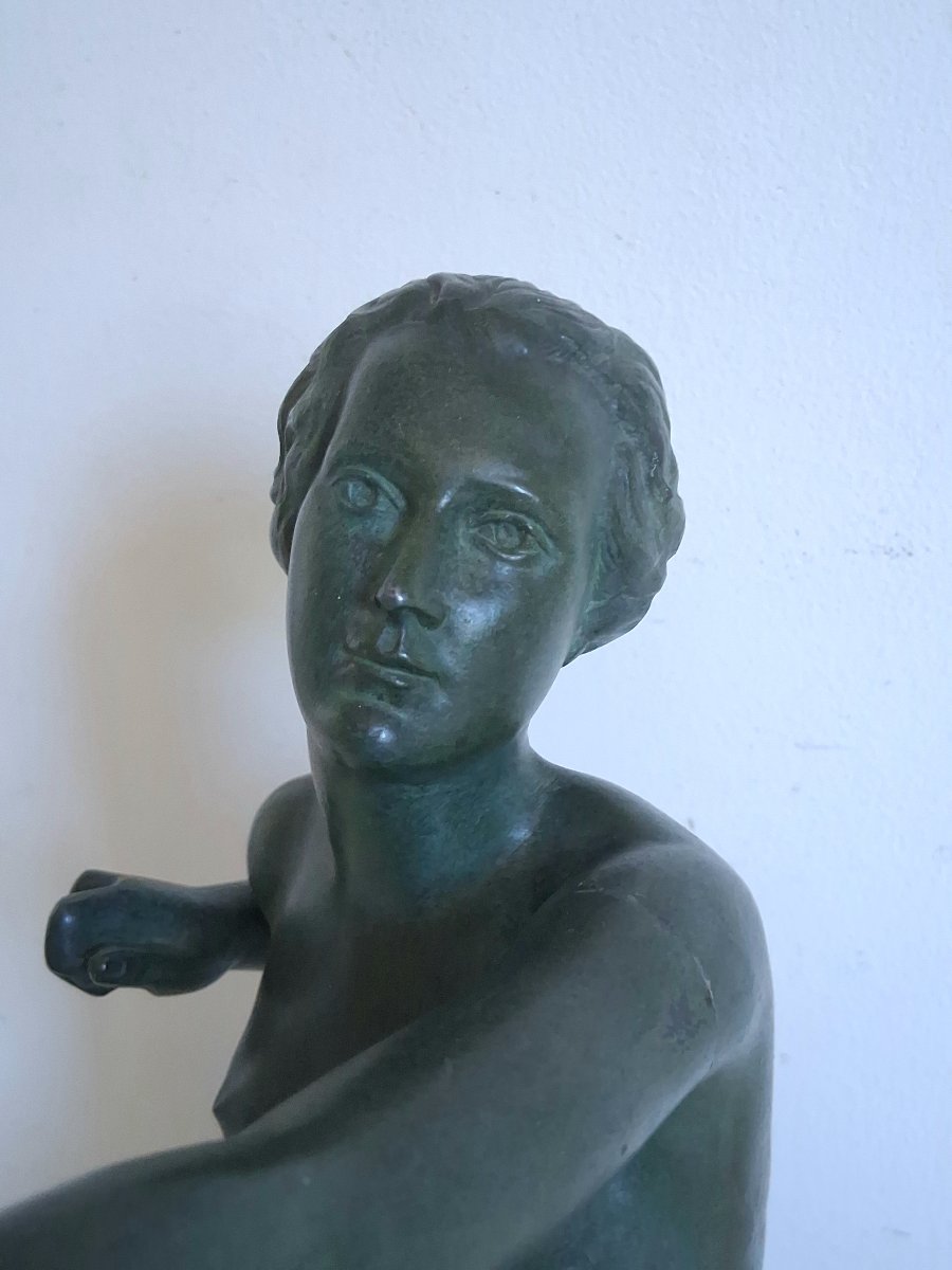 Diana The Huntress Sculpture 1930 Art Deco Oudine Alexandre Ouline-photo-4