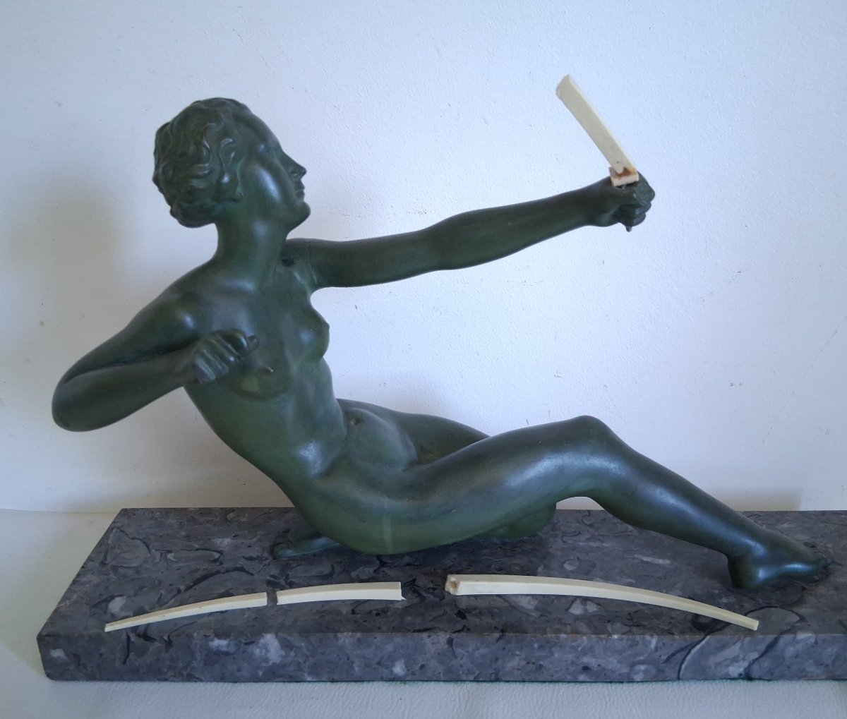 Diana The Huntress Sculpture 1930 Art Deco Oudine Alexandre Ouline-photo-5